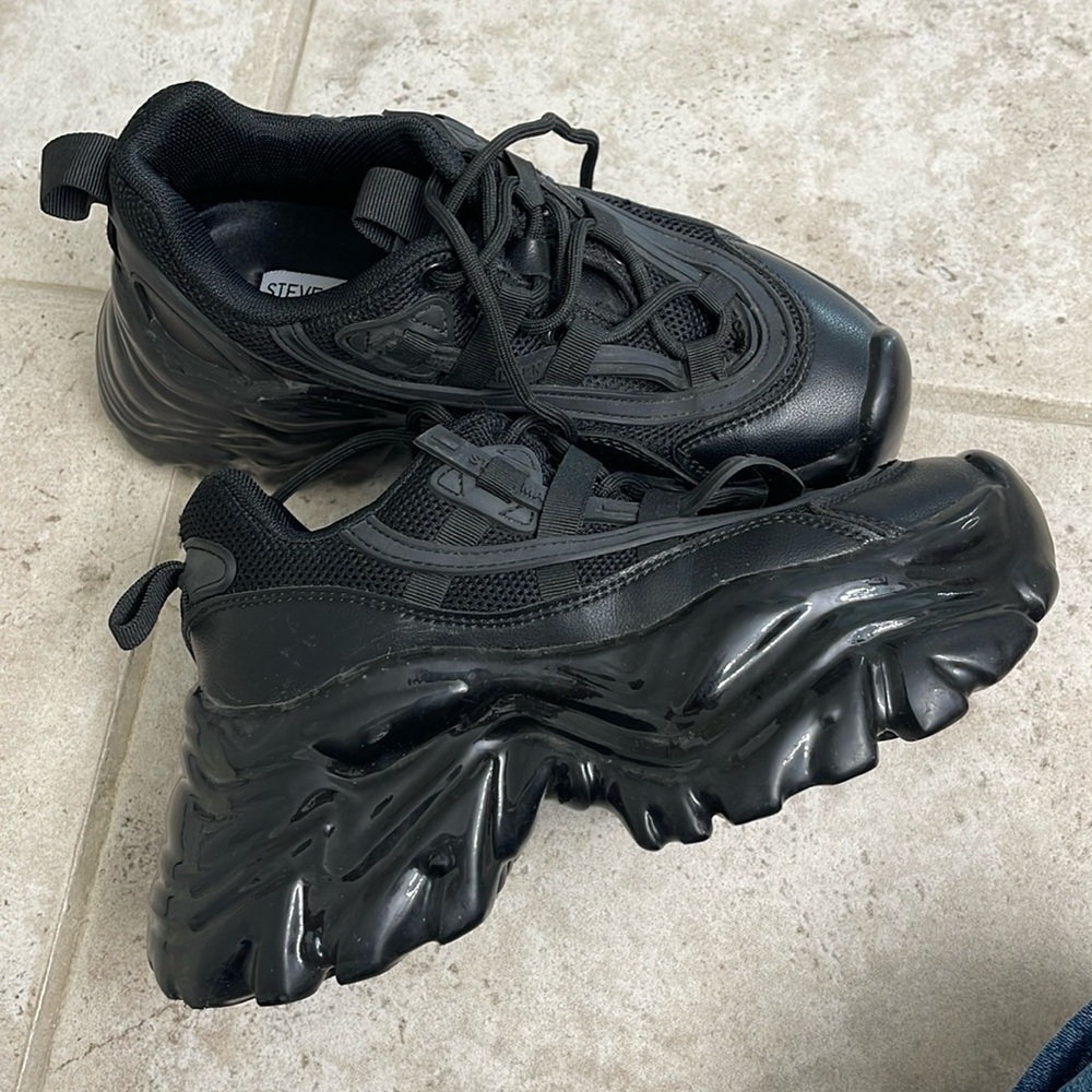 Steve Madden Black Platform Sneakers